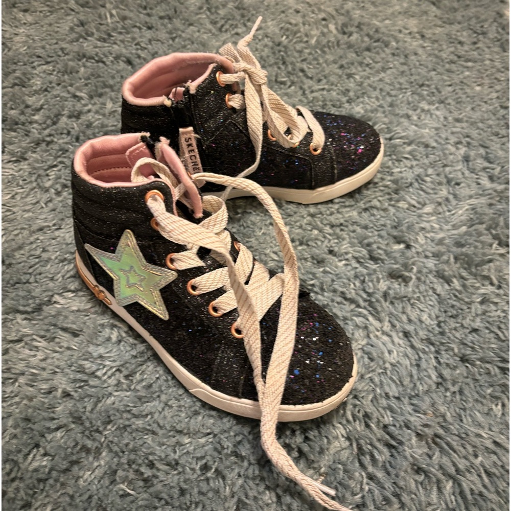 Sketchers Glittery High Top Sneakers.  Little Kid Size 12.